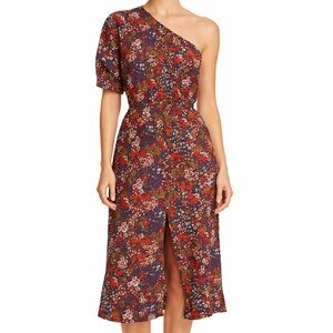 apiece apart one shoulder dress Apiece Apart Ruffle dress One Shoulder Belted Pink Rose Size 2 Cotton